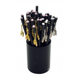 Black wood pencil with gold or silver ballet shoes