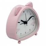 Pink cat head alarm clock, sweep movement
