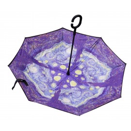 Parapluie inversé tableau VAN GOGH bleu