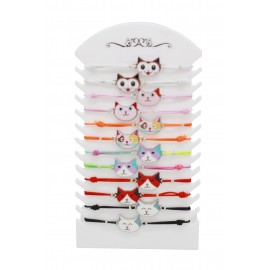 Bracelets fantaisie ajustables, forme tête de chat