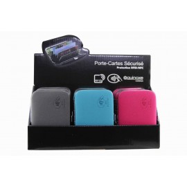 Credit card holder with skimming protection, glitter PU