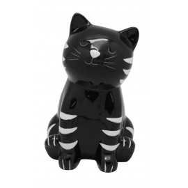 Tirelire chat noir en céramique