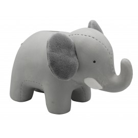 Tirelire éléphant en céramique mat, oreilles et queue en velours