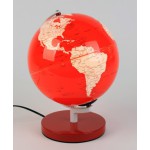 Lampe de bureau rouge en forme de globe terrestre