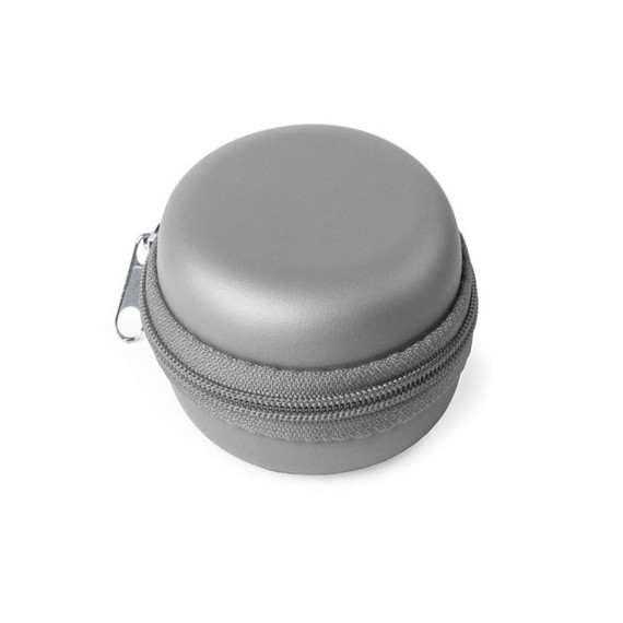 Mini boite ronde zippée , plastique termoformé silver