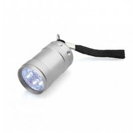 Mini lampe torche aluminium silver 6 LED avec dragonne