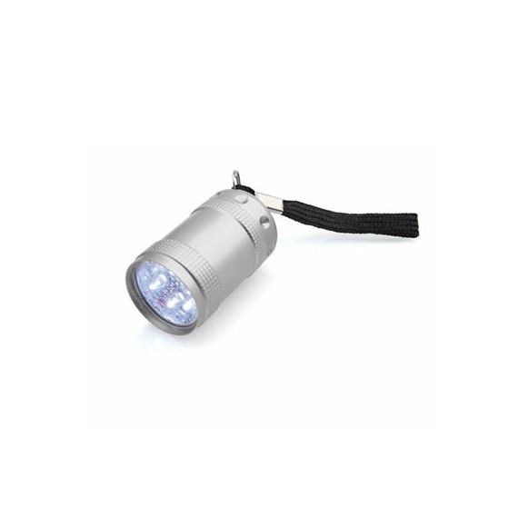 Mini lampe torche aluminium silver 6 LED avec dragonne