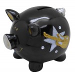 Pink and black pig moneybank with guitar, x 12pcs