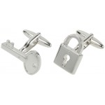 Metal cuftlink padlock shaped