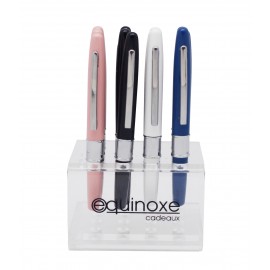 Mini metal roller pens, 8 cm, assorted 4 lacquered colors, x 16 pcs