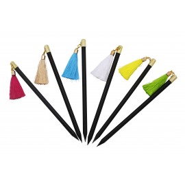 Crayon à papier avec attribut pompon fils colorés, assortis x 36 pcs