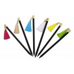 Black pencils with colored tassels attribute, x 36 pcs