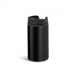 Insulated black steel mug, 310 ml