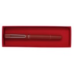Mat colored metal fountain pen, with individual colored box, 5 colors, x12 pcs