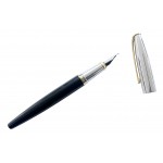 Black laquered fountain pen, gold and silver finishes