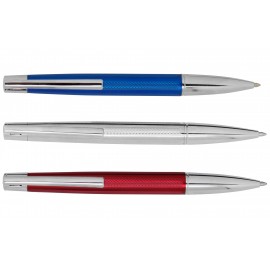 Metal ballpen, blue, silver and red assorted colors, x 15 pcs
