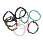 Real stones bracelets, onyx, lapis lazuli, tiger eye, ass x 12 pcs