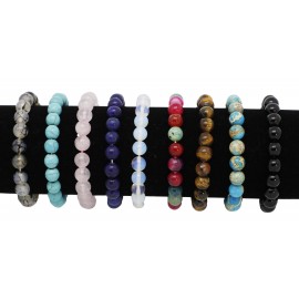 Real stones bracelets, onyx, lapis lazuli, tiger eye, ass x 12 pcs