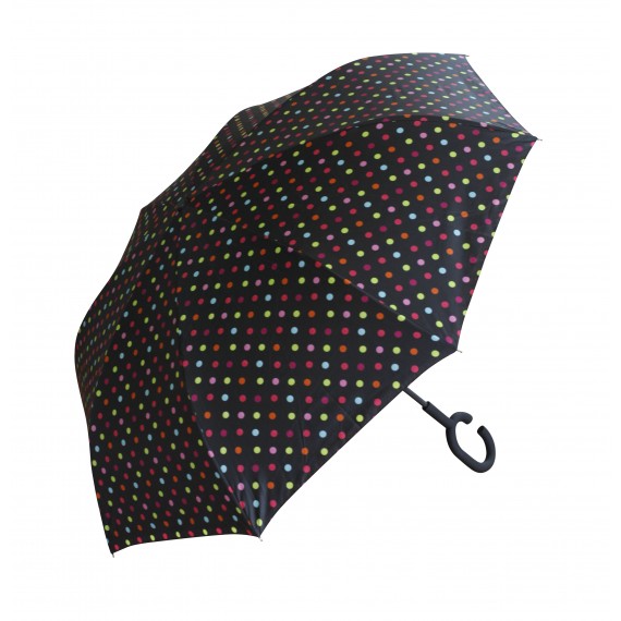 Parapluie inversé motif pois X3