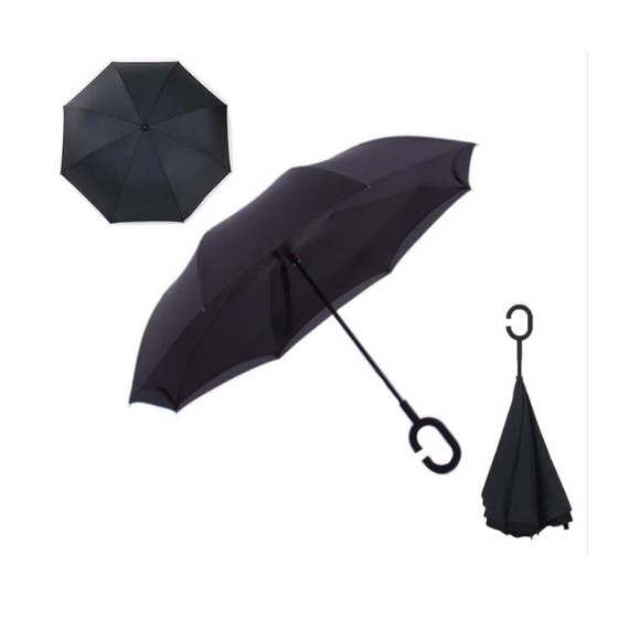 Parapluie inversé modèle uni noir