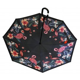 Parapluie inversé motif flamants roses x 4