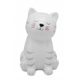 Tirelire chat blanc en céramique
