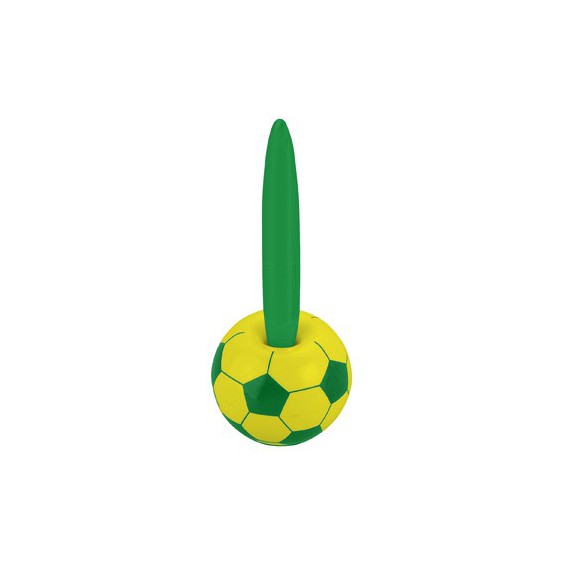 Stylo bille sur support magnetique thème football Vert & Jaune Brésil